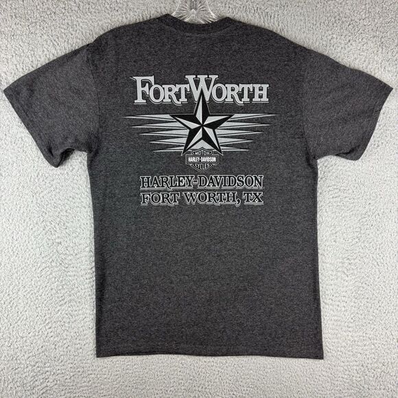 Harley-Davidson T-Shirt Men’s Medium Girl Skull Gray Fort Worth Texas - Picture 6 of 11